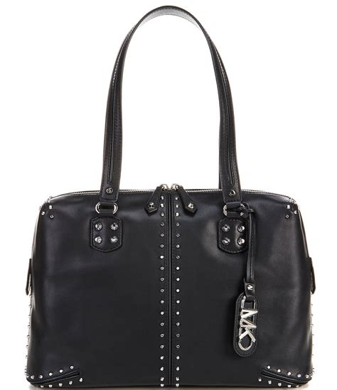 Astor Large Studded Leather Shoulder Bag 